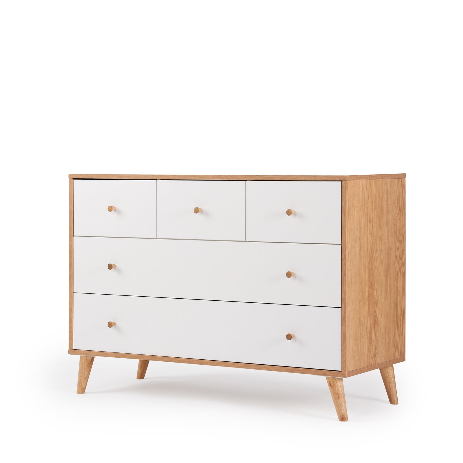Austin 5-drawer Dresser White/Red Oak
