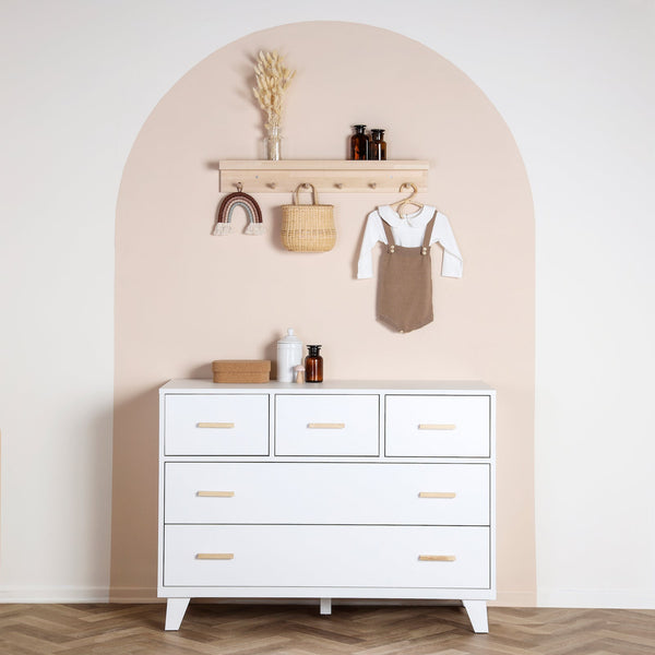 Boston 5-drawer Dresser White
