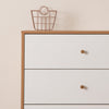 Central Park 3-drawer, Two Shelves Dresser White/Red Oak