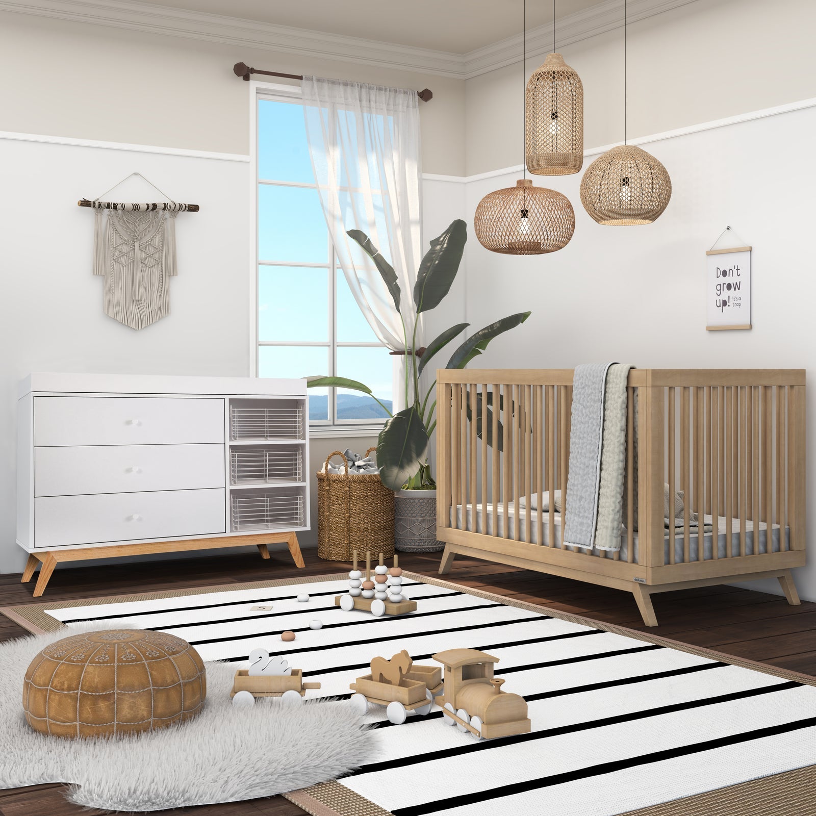 Soho 3-in-1 Convertible Crib Natural
