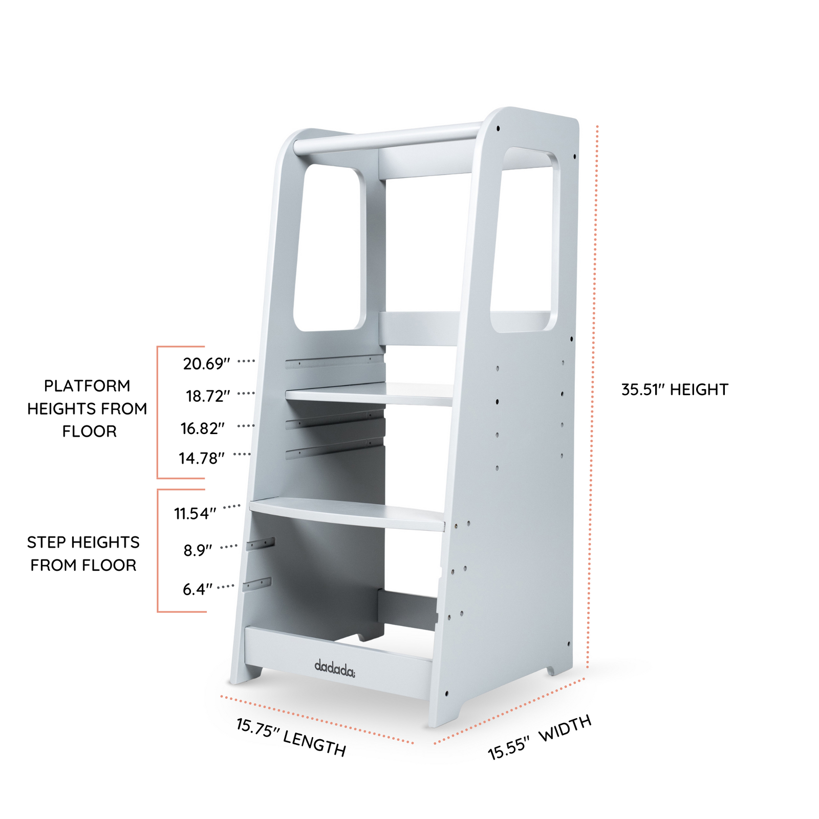 Toddler Tower Light Gray