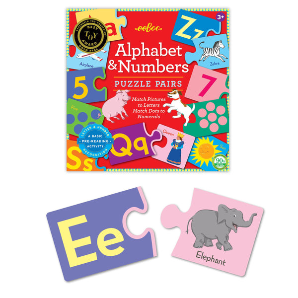 Alphabet And Numbers Puzzle Pairs