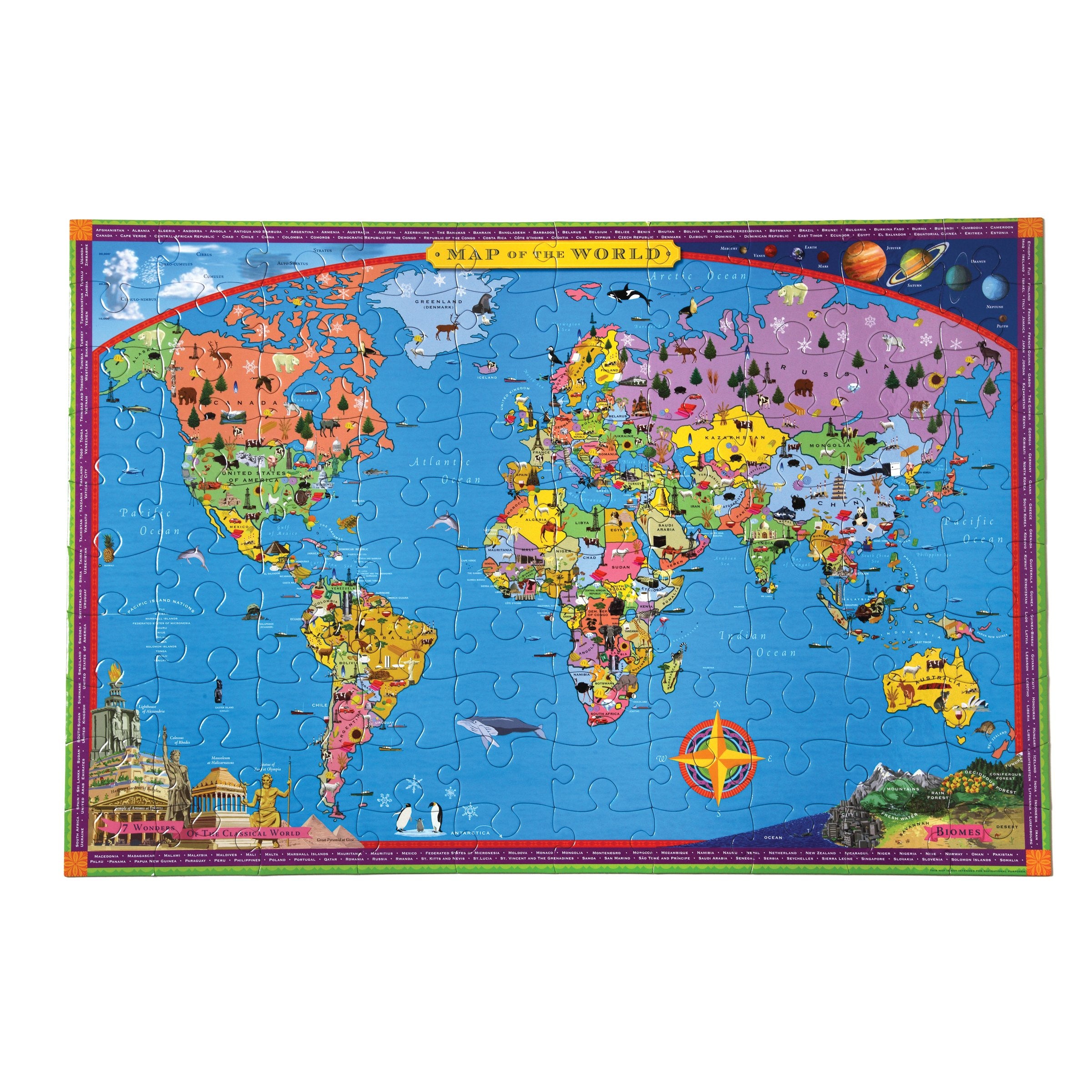 World Map 100 Piece Puzzle