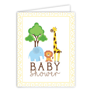 Card - Baby Shower Zoo Animals, Blue