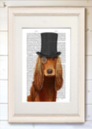 Real Book Page, Cocker Spaniel, Formal Hat