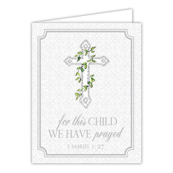 Card - Floral Cross, Gray