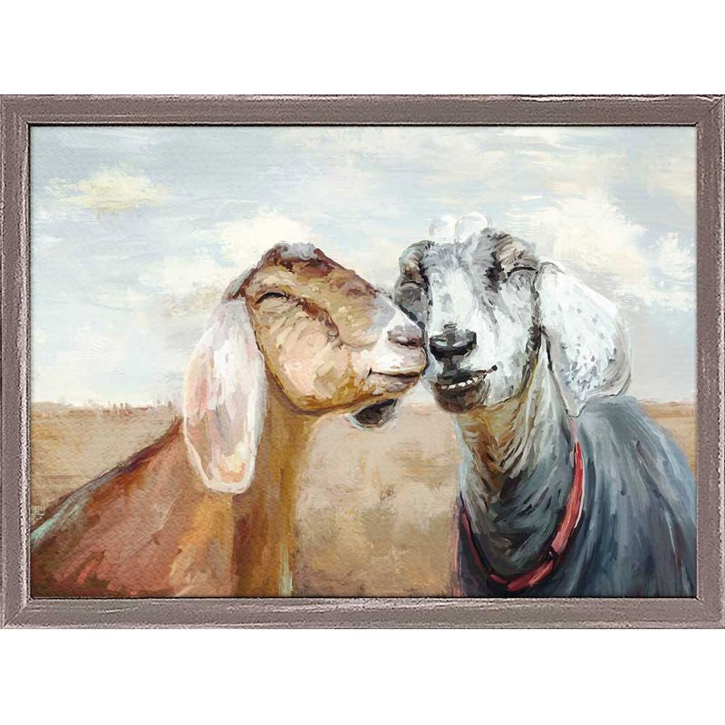 Goat Besties, Mini Framed Canvas