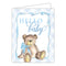 Rosanne Beck Card - Hello Baby Teddy Bear Blue Bow