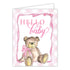 Rosanne Beck Card - Hello Baby Teddy Bear Pink Bow