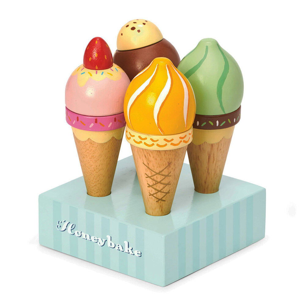 Wooden Ice Cream Cones Set