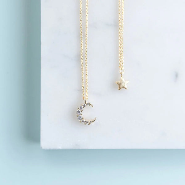 Mama & Me Moon and Star Necklace Set