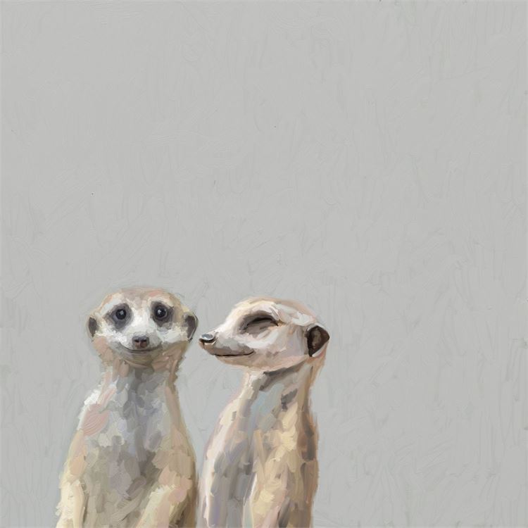 Meerkat Secrets, Stretched Canvas Wall Art 10x10