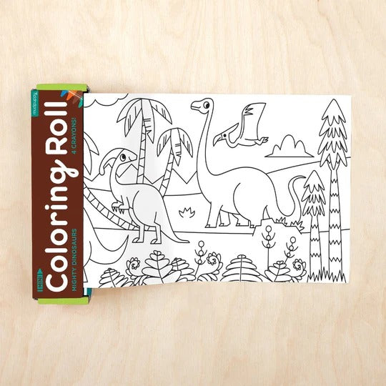 Mini Coloring Roll, Mighty Dinosaurs