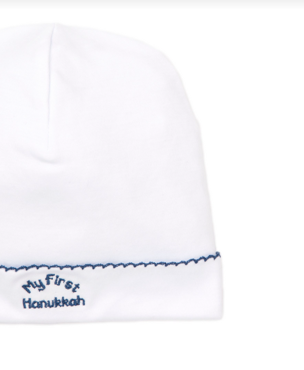 My First Hanukkah 20 Hat, WhiteNavy