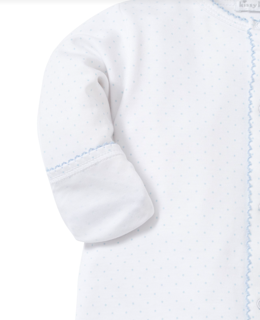 New Kissy Dots Conv. Gown, White/Blue