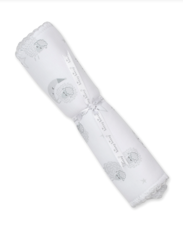 Night Night Lammies Burp Cloth, Silver