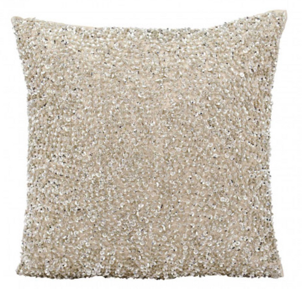 FINALSALE: Decorative Pillow, Silver Sequins Was $89.00