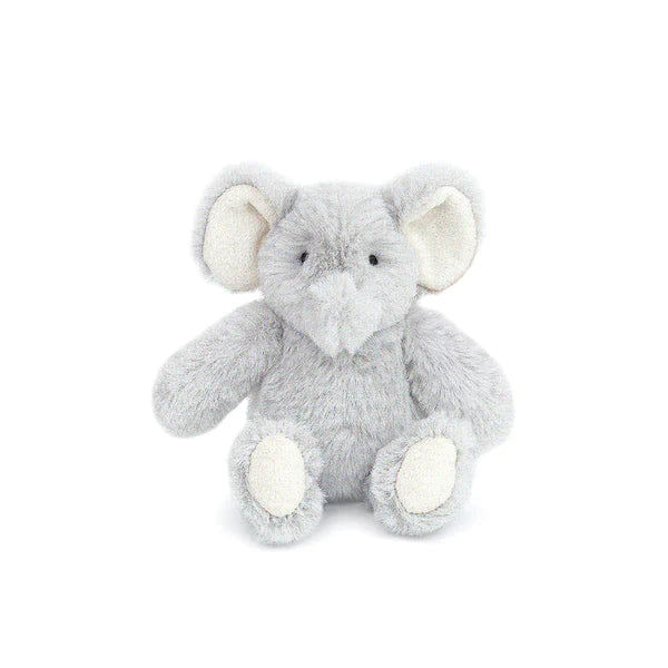 Ozzy Elephant Plush Rattle, Gray