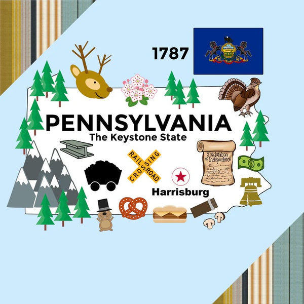 Pennsylvania State Tag Toy Crinkle Square That Teaches Facts