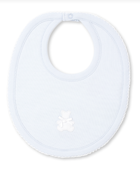 Pique Bear Bib, Blue