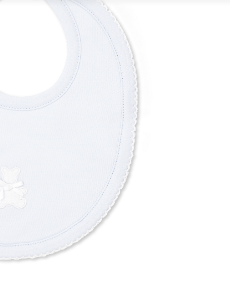 Pique Bear Bib, Blue