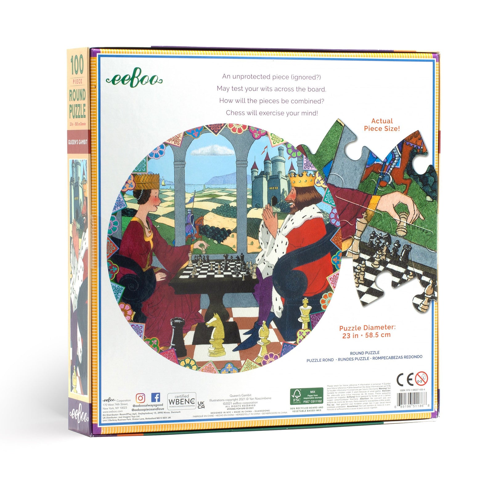 Queen's Gambit 100 Piece Round Puzzle