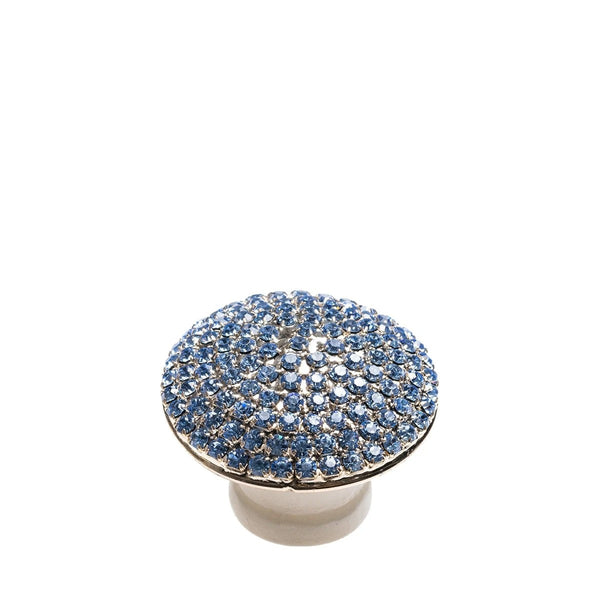 Crystal Dome Silver with Blue Knob