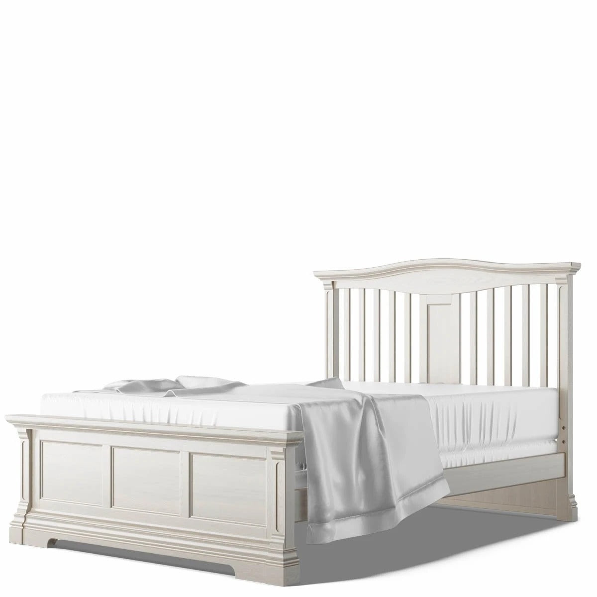 Imperio Full Bed, Open Back Washed White