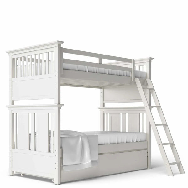Twin Over Twin Bunk Bed Solid White