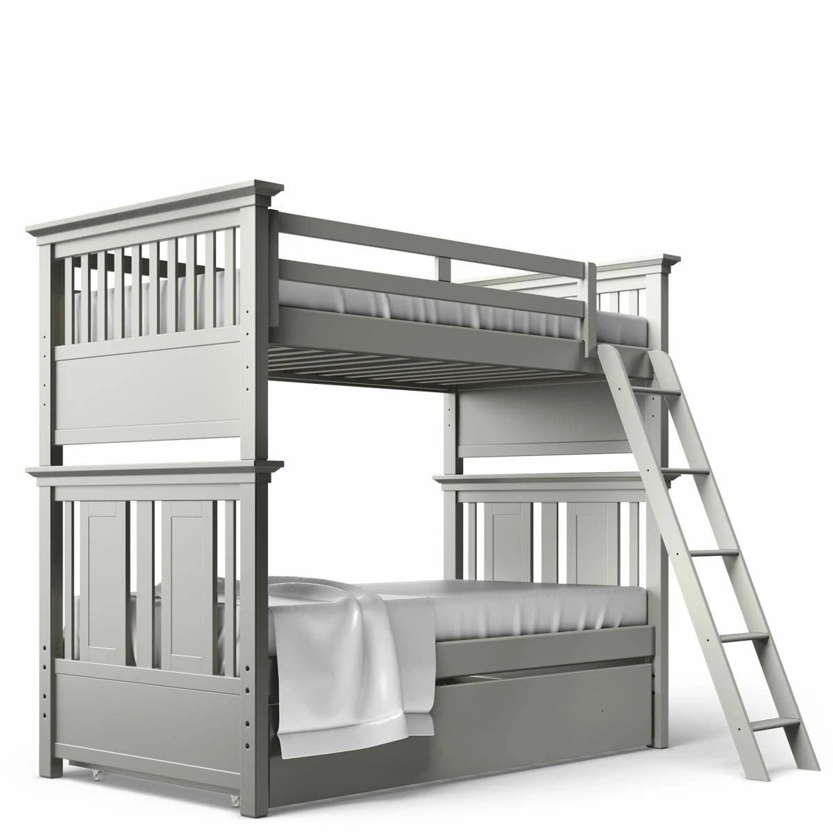 Twin Over Twin Bunk Bed Vintage Grey