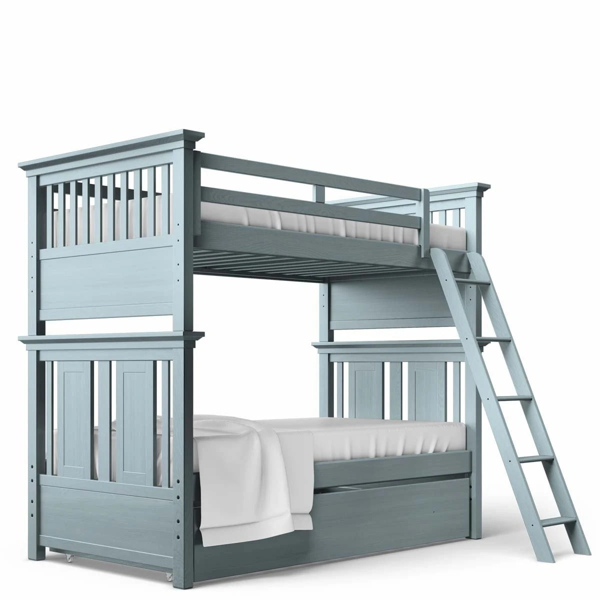Twin Over Twin Bunk Bed Washed Grey