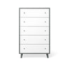Tall Chest Washed Grey with Solid White