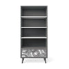 Bookcase Solid White with Vintage Grey and Circle Laser Applique