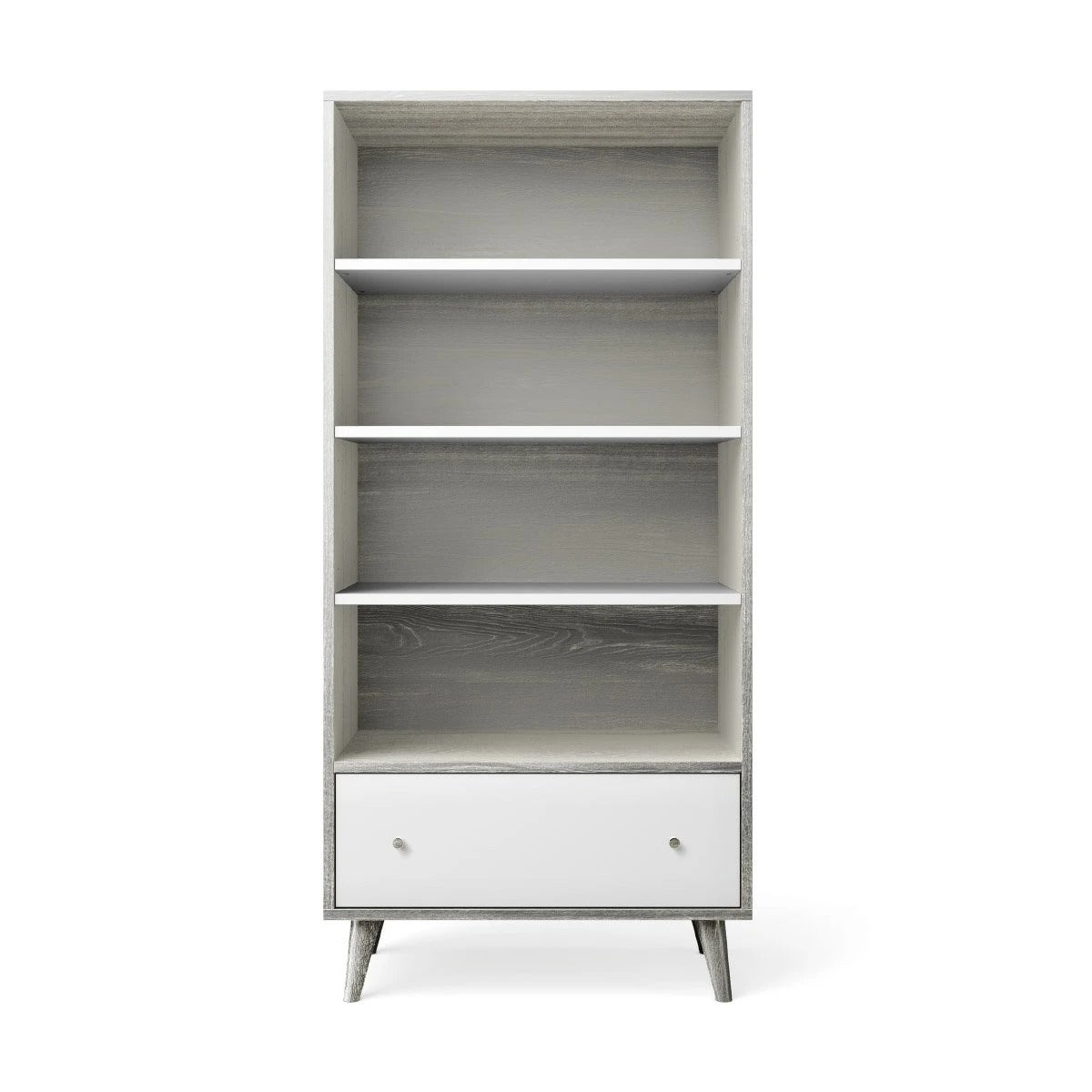 Bookcase Solid White with Silver Frost