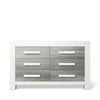 Double Dresser Solid White with Silver Frost