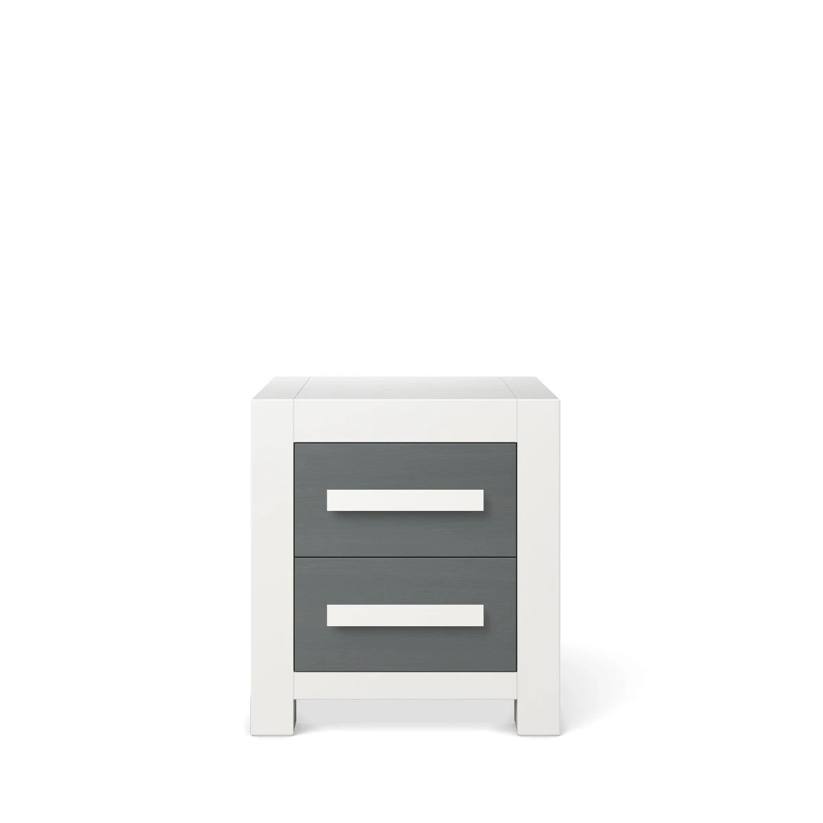 Nightstand Solid White with Washed Grey