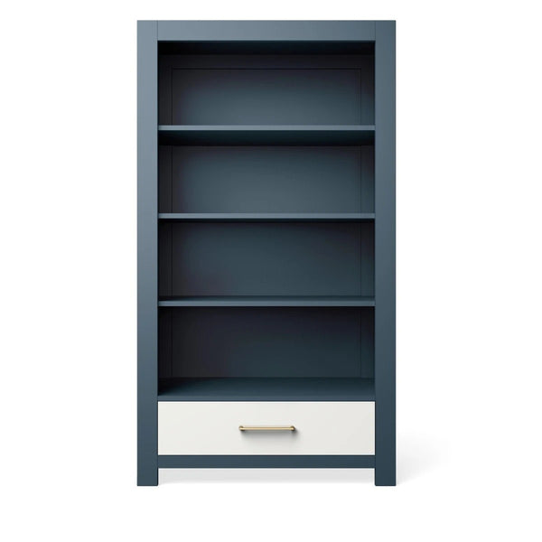 Bookcase Navy with Solid White