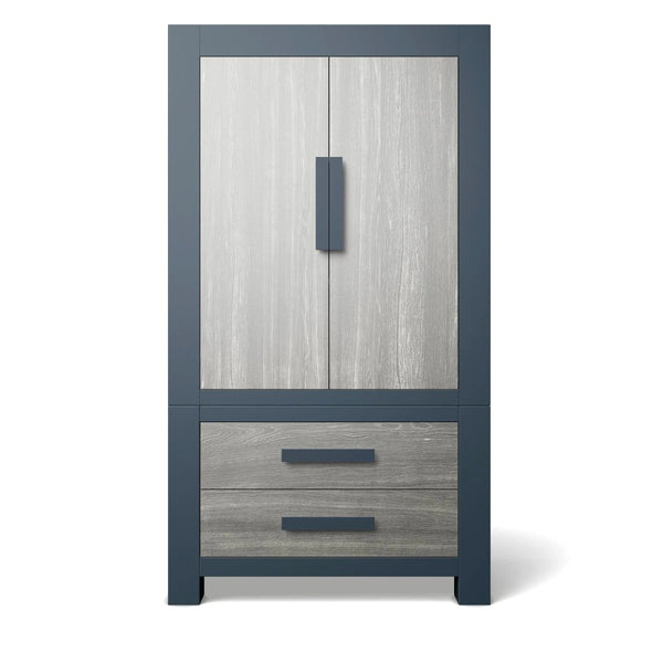 Armoire Navy with Silver Frost