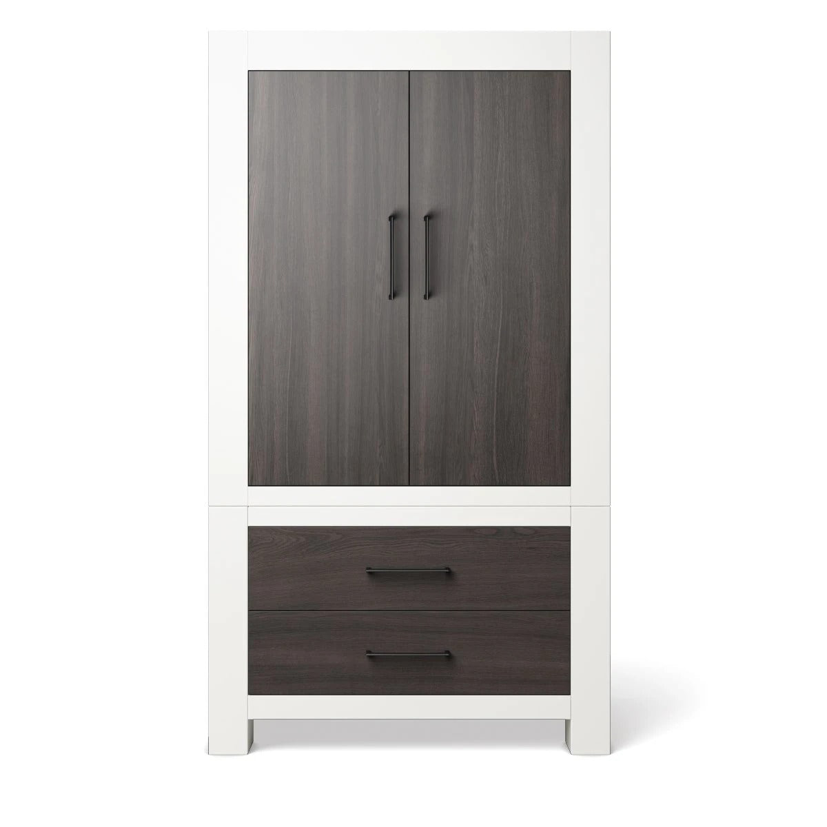 Armoire Solid White with Oil Grey