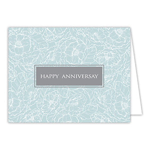 Card - Happy Anniversary, Blue Floral