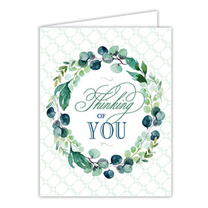 Card - Thinking of you, Green Wreath
