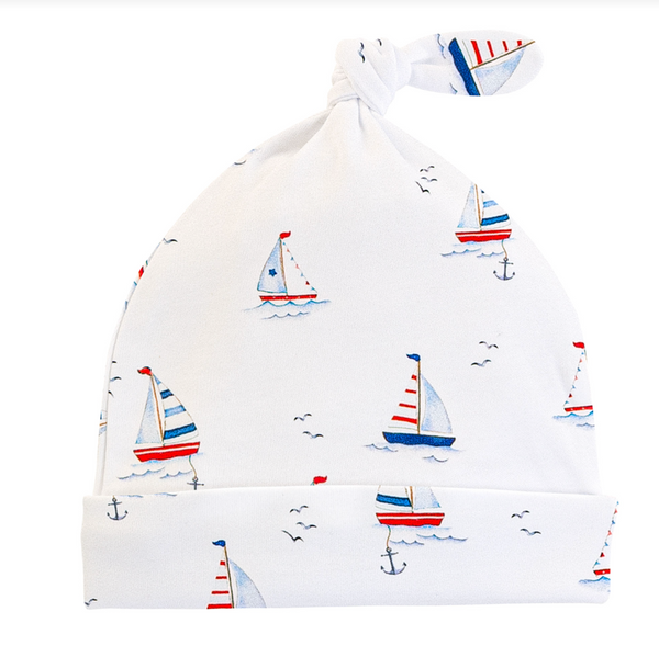 Sailing Boats, Printed Hat With Knot