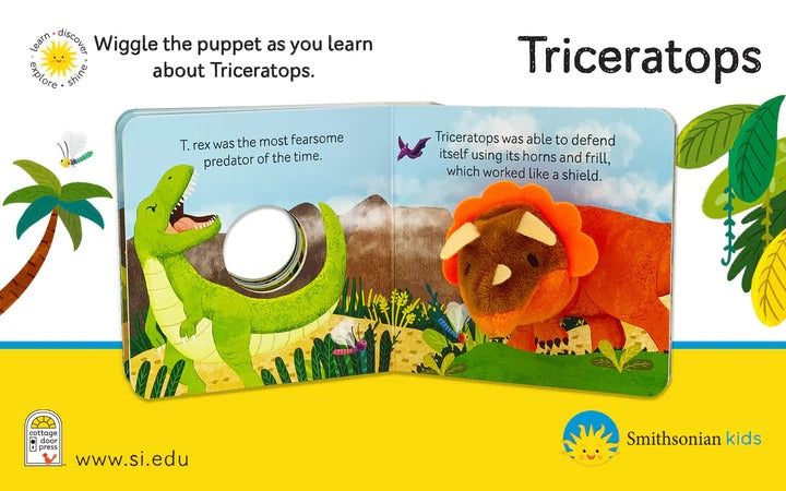Smithsonian Kids Triceratops Finger Puppet Book