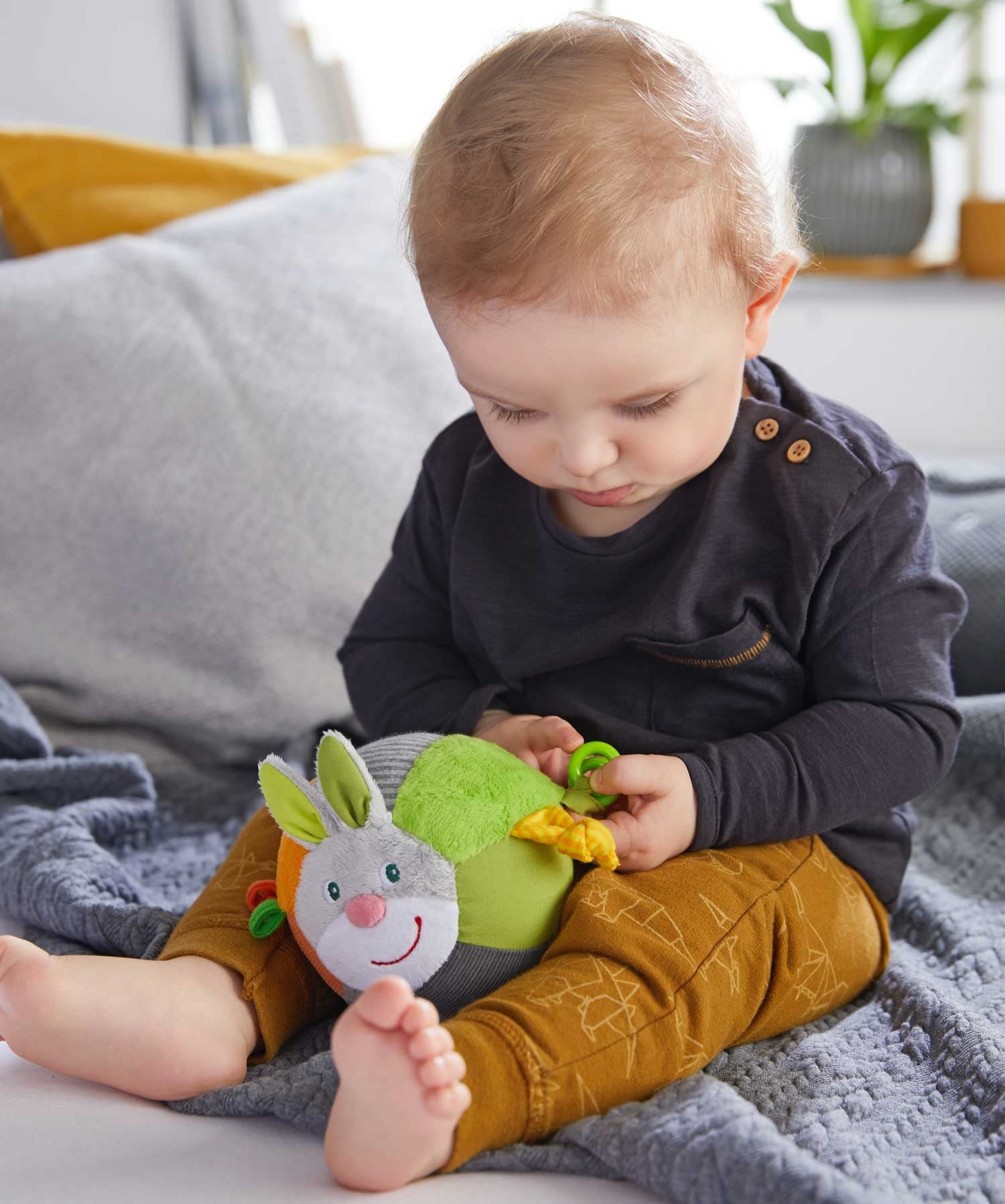 Haba Soft Bunny Ball with Rattling Effects