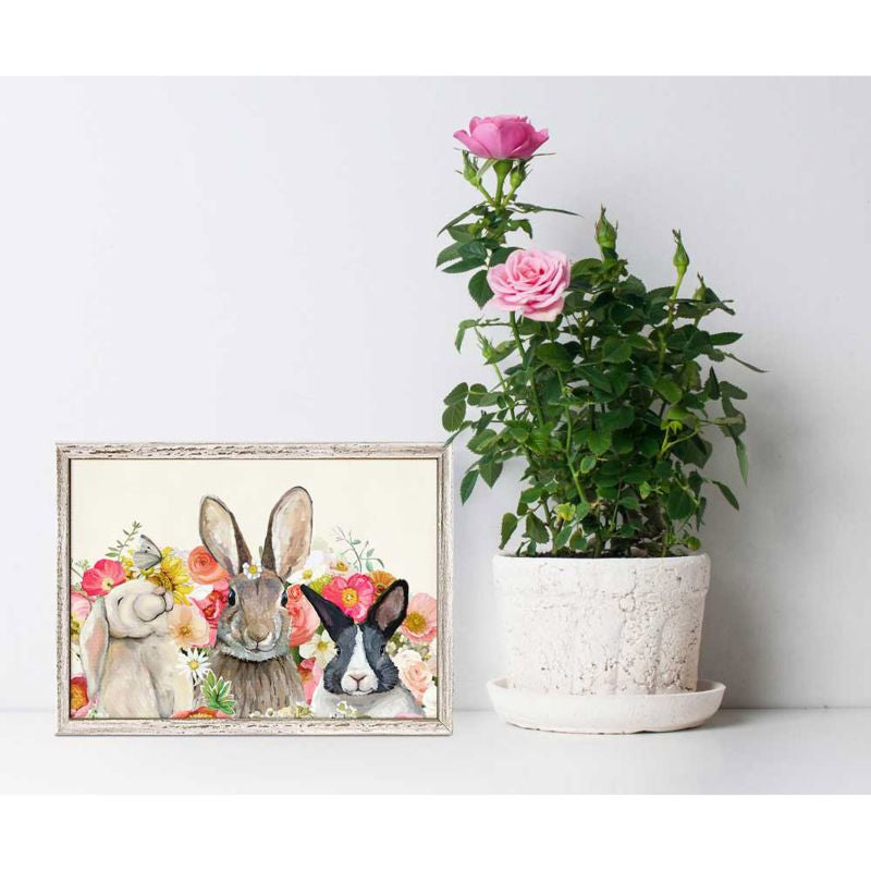 Springtime Bunny Pals, Mini Framed Canvas