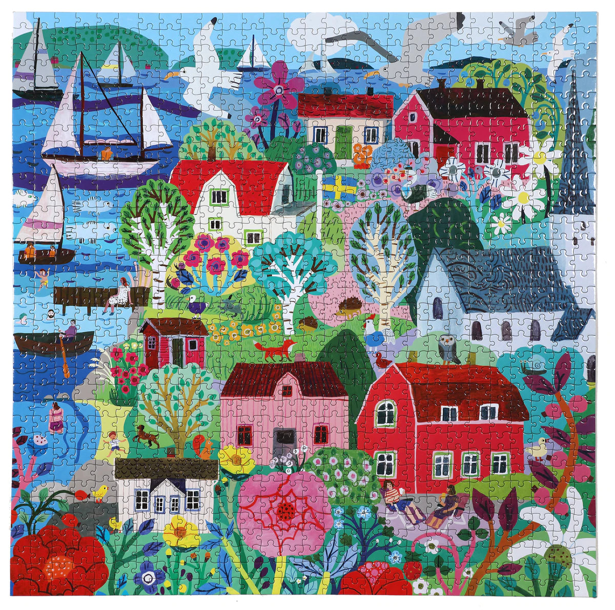 Swedish Fishing Village 1000 Piece Puzzle