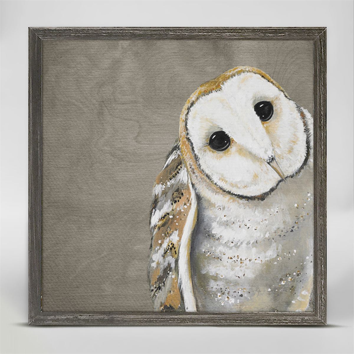 Sweet Barn Owl, Mini Framed Canvas