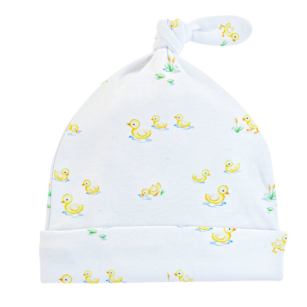 Three Little Ducks Printed Hat With Knot