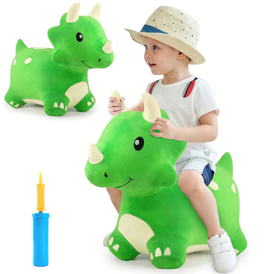 Triceratops Bouncy Pals Plush Hopping Animal Toy