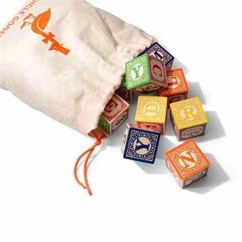 Uncle Goose Classic ABC Blocks W/ Canvas Bag